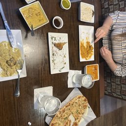 Naan, 2 Fried Vegetable Samosas, Makhni Chicken Tikka, Paneer Tikka Masala Naan, 2 Fried Vegetable Samosas, Makhni Chicken Tikka, Paneer Tikka Masala