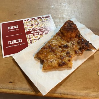 Michael's Pizza - Slice of cheese pizza while I waited plus a coupon for next time - Pizza Near Me - Des Moines, Iowa Michael's Pizza - Slice of cheese pizza while I waited plus a coupon for next time - Pizza Near Me - Des Moines, Iowa