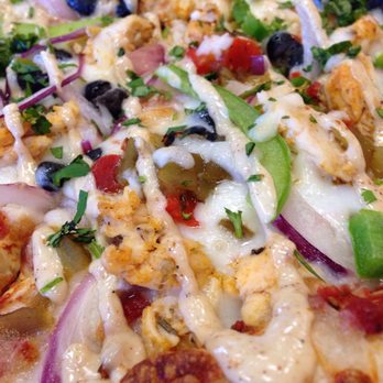 Malawi's Pizza - Close up of the Santa Fe chicken pizza - Pizza Near Me - Provo, Utah