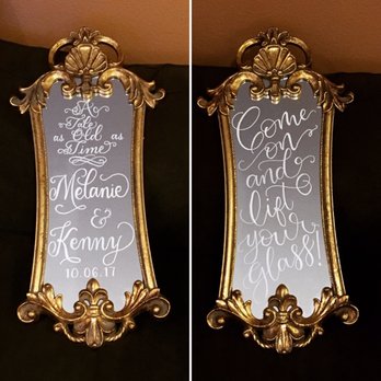 Menakshee Designs - Mirror wedding signage - Calligraphy Near Me Menakshee Designs - Mirror wedding signage - Calligraphy Near Me