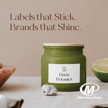 Minuteman Press - Represent your brands with custom labels! 

We can print custom labels of any kind, size, or style, so let us help out! - Printing Services Near Me - Beavercreek, Ohio