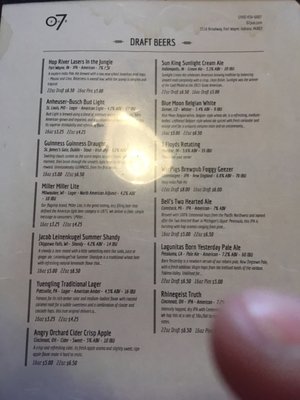 Menu photo 5 07 Pub Fort Wayne, IN