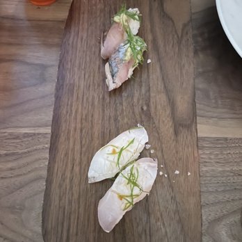 Uchi Austin - Some of the nigiri served with the omakase. It was these + crab + foie gras + toro with a roll and various dishes from the kitchen. - Sushi Bars Near Me - Austin, Texas Uchi Austin - Some of the nigiri served with the omakase. It was these + crab + foie gras + toro with a roll and various dishes from the kitchen. - Sushi Bars Near Me - Austin, Texas