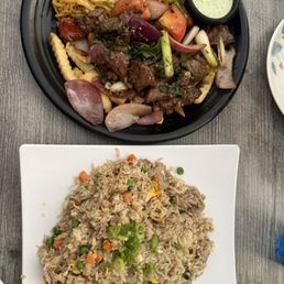 Fried Rice and Lomo Saltado Shaken Fries Fried Rice and Lomo Saltado Shaken Fries