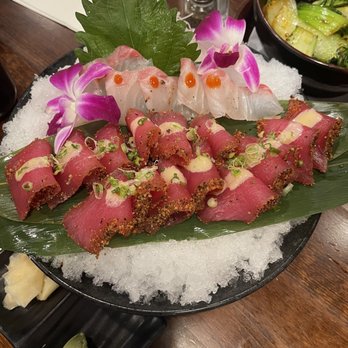 Fukuda - Peppered Tuna and Japanese redfish. - Japanese Near Me - The Woodlands, Texas Fukuda - Peppered Tuna and Japanese redfish. - Japanese Near Me - The Woodlands, Texas