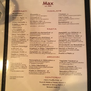 Max - Menu - Italian Near Me - New York, New York Max - Menu - Italian Near Me - New York, New York