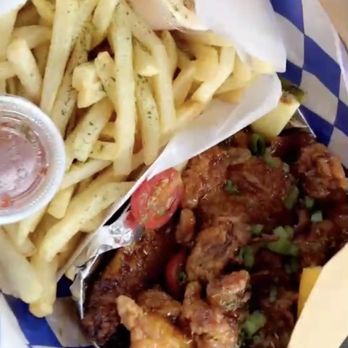 Waffle & Bubble - Seasoned fries & Sweet Pepper Chicken Box - Bubble Tea Near Me - Union City, New Jersey Waffle & Bubble - Seasoned fries & Sweet Pepper Chicken Box - Bubble Tea Near Me - Union City, New Jersey