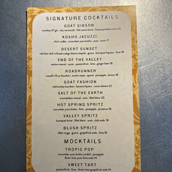 Valley Goat - Cocktail Menu - New American Near Me - Sunnyvale, California Valley Goat - Cocktail Menu - New American Near Me - Sunnyvale, California
