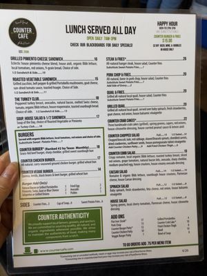Menu photo 1 Counter Cafe East Austin, TX Menu photo 1 Counter Cafe East Austin, TX