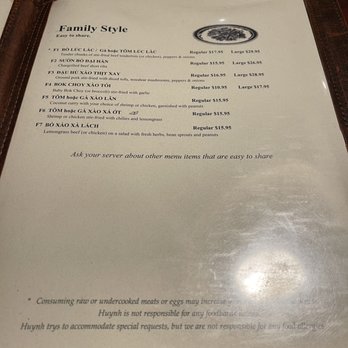 Huynh Restaurant - Menu - Vietnamese Near Me - Houston, Texas Huynh Restaurant - Menu - Vietnamese Near Me - Houston, Texas