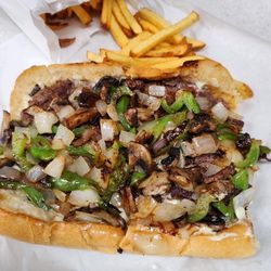 Santa Paula Steak & Hoagie - Pepper mushrooms cheese steak sandwich