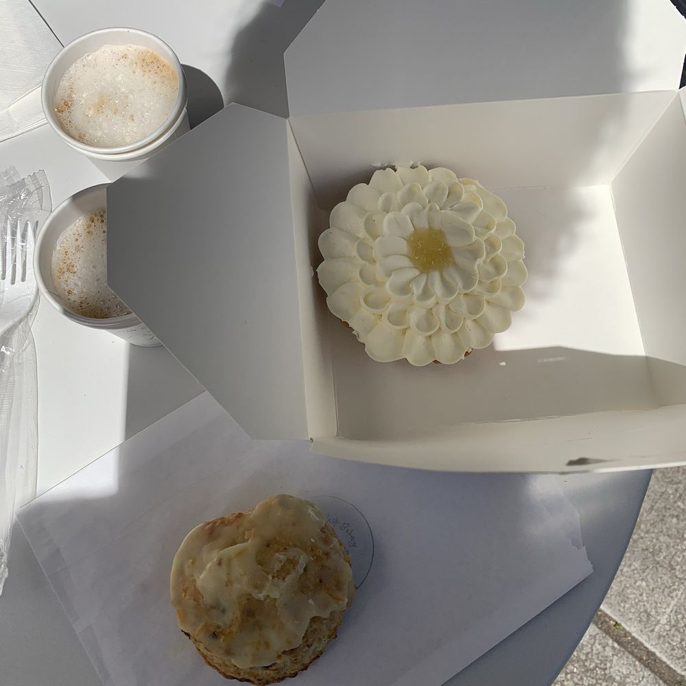 A cranberry orange scone and a lemon tart- GET THESE!! A cranberry orange scone and a lemon tart- GET THESE!!