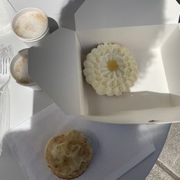 A cranberry orange scone and a lemon tart- GET THESE!!