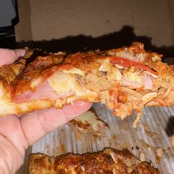 Longo's Pizza - Can you believe that look at the amount of meat on that pizza and cheese as well totally amazing