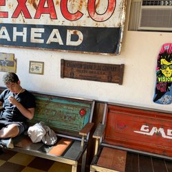 Porter's Barber Shop - My son Matt waiting for his haircut.