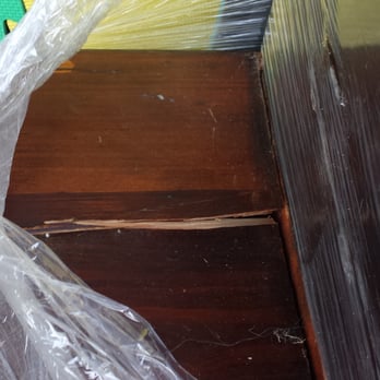Apple Moving DFW - furniture used as a step stool and broken - Movers Near Me - Dallas, Texas
