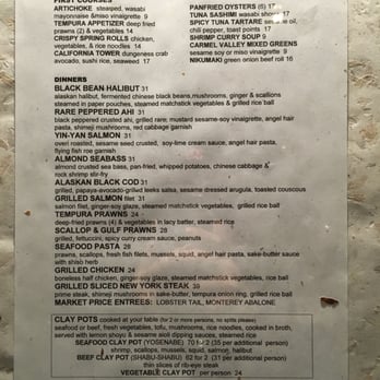 Flying Fish Grill - Menu summer 2016 - Japanese Near Me - Carmel, California