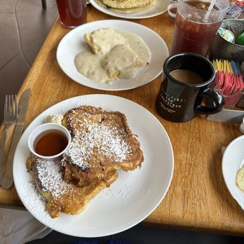 Teddy Bear Restaurant - Cinnamon Roll French Toast + Biscuits & Gravy + Blueberry Pancakes + Coffee - American Near Me - Big Bear Lake, California Teddy Bear Restaurant - Cinnamon Roll French Toast + Biscuits & Gravy + Blueberry Pancakes + Coffee - American Near Me - Big Bear Lake, California