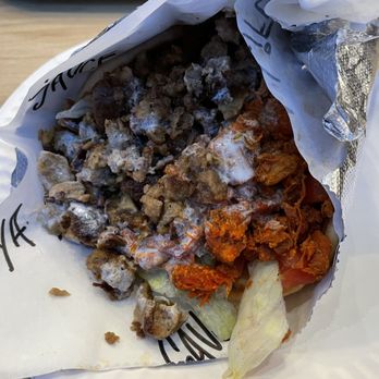 New York Chicken & Gyro - Mixed Gyro ($11.99) comes stuffed with lamb & chicken and several sauces. - Halal Near Me - Pasadena, California
