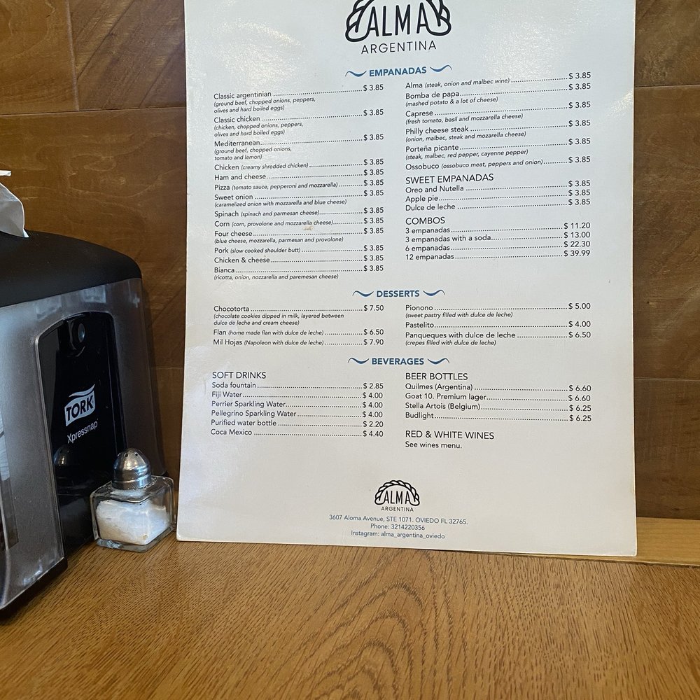 Alma Argentina - Menu - Argentine Near Me - Oviedo, Florida Alma Argentina - Menu - Argentine Near Me - Oviedo, Florida