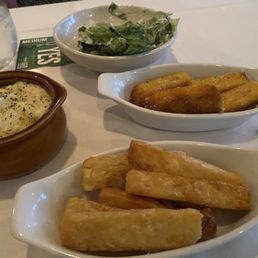 Mashed potatoes, Cesar salad, polenta fries, fried yucca Mashed potatoes, Cesar salad, polenta fries, fried yucca