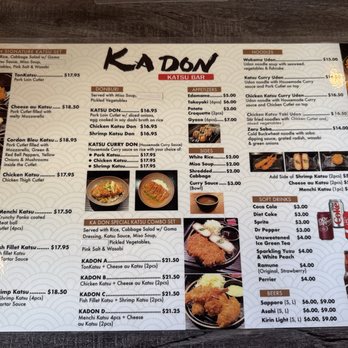KaDon Katsu Bar - Menu - while waiting for our food. Ambiance is good. Server - Outstanding service. - Japanese Near Me - Costa Mesa, California KaDon Katsu Bar - Menu - while waiting for our food. Ambiance is good. Server - Outstanding service. - Japanese Near Me - Costa Mesa, California