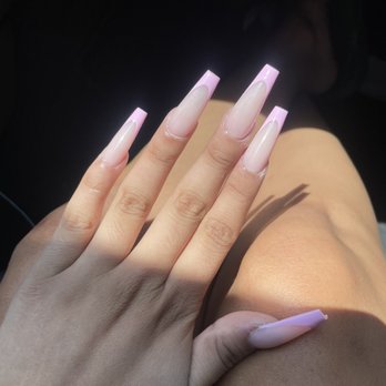 Ed Nails And Lashes - Pink French tip - Nail Salons Near Me - Rancho Cucamonga, California Ed Nails And Lashes - Pink French tip - Nail Salons Near Me - Rancho Cucamonga, California