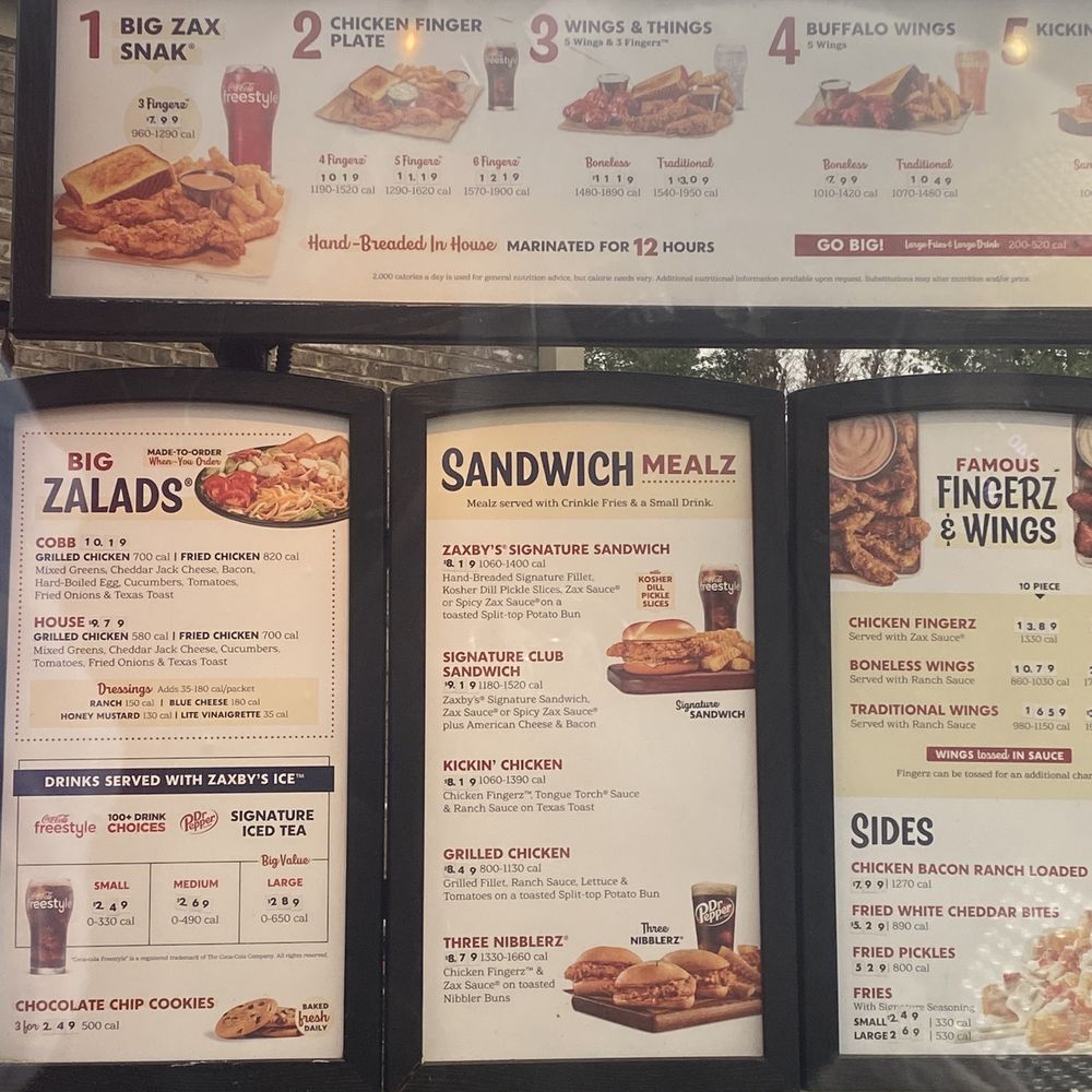 Zaxbys - Menu - Chicken Wings Near Me - Richmond, Virginia Zaxbys - Menu - Chicken Wings Near Me - Richmond, Virginia