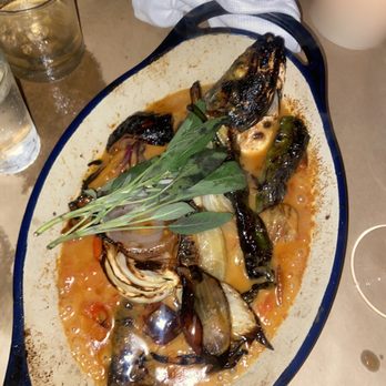 Hasalon Miami - Clay oven whole roasted Lubina,roasted vegetables, burgundy wine juices - Mediterranean Near Me - Miami, Florida Hasalon Miami - Clay oven whole roasted Lubina,roasted vegetables, burgundy wine juices - Mediterranean Near Me - Miami, Florida