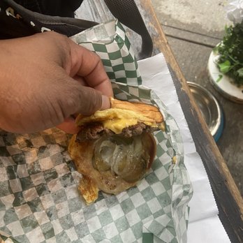 Lovely's Old Fashioned - Cheeseburger w/ onions and pickles too - Burgers Near Me - New York, New York