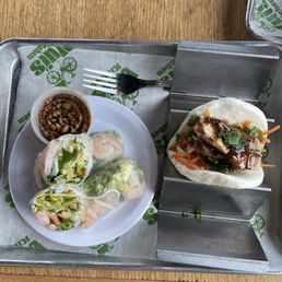 Summer rolls and pork bao