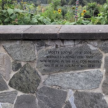 Pet Memorial Garden - Cremated pet remains can be interred here with an inscription on the stone façade - Parks Near Me - Redmond, Washington Pet Memorial Garden - Cremated pet remains can be interred here with an inscription on the stone façade - Parks Near Me - Redmond, Washington