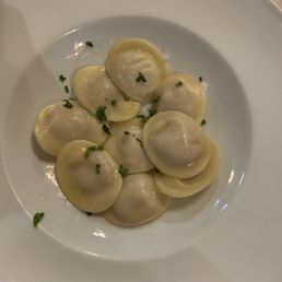 Foie gras ravioli with truffle oil