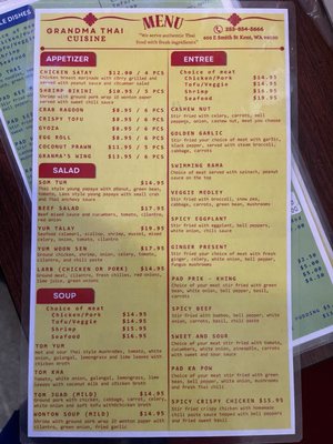 Menu photo 1 Grandma Thai Cuisine Kent, WA Menu photo 1 Grandma Thai Cuisine Kent, WA