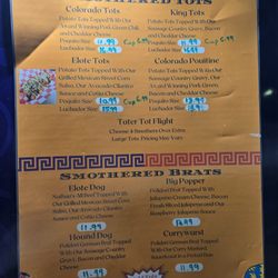 El Jefe's Smothered Brats And Tots - Menu