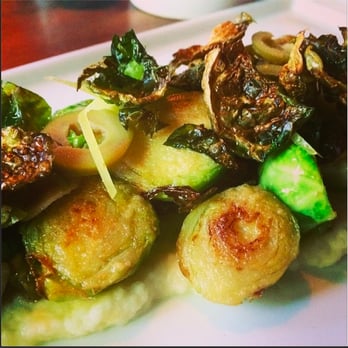 Swift's Attic - Warm brussels with horseradish puree - New American Near Me - Austin, Texas Swift's Attic - Warm brussels with horseradish puree - New American Near Me - Austin, Texas