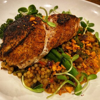 Marker 32 - Tonight's special -- pan seared Grouper over couscous, broccolini, and a coconut curry! - Seafood Near Me - Jacksonville, Florida Marker 32 - Tonight's special -- pan seared Grouper over couscous, broccolini, and a coconut curry! - Seafood Near Me - Jacksonville, Florida
