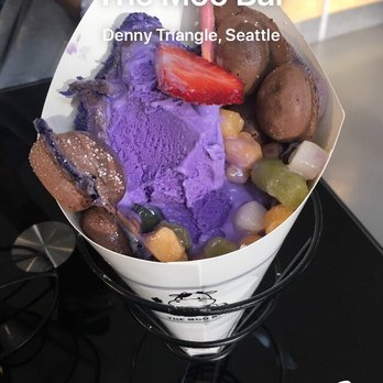 The Moo Bar - Ube and coconut waffle with ube ice cream. - Desserts Near Me - Seattle, Washington The Moo Bar - Ube and coconut waffle with ube ice cream. - Desserts Near Me - Seattle, Washington