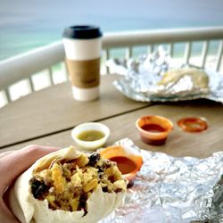 Shark Bite - Fiesta veggie burrito with bacon added and salsa verde