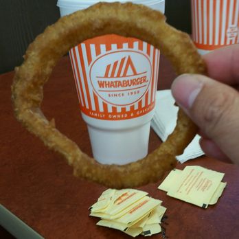 Whataburger - I think this onion ring is too dark. Say, "I do not." - Burgers Near Me - Houston, Texas Whataburger - I think this onion ring is too dark. Say, "I do not." - Burgers Near Me - Houston, Texas