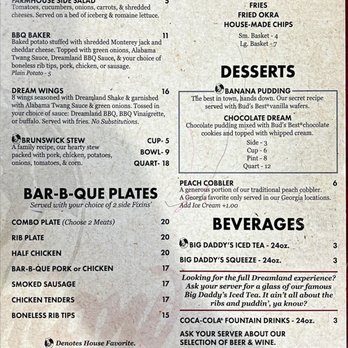 Dreamland BBQ - Menu - Barbeque Near Me - Roswell, Georgia Dreamland BBQ - Menu - Barbeque Near Me - Roswell, Georgia