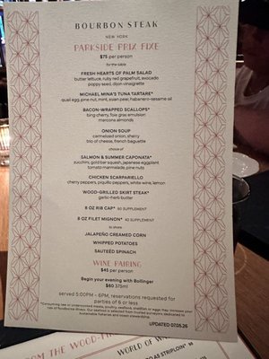 Menu photo 2 Bourbon Steak New York, NY Menu photo 2 Bourbon Steak New York, NY