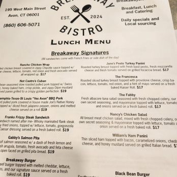 Breakaway Bistro - Breakfast & Brunch Near Me - Avon, Connecticut