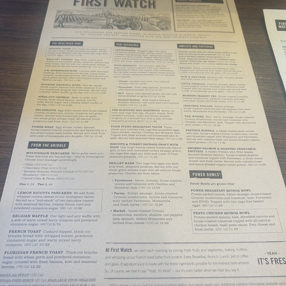 First Watch - Menu - Breakfast & Brunch Near Me - Phoenix, Arizona