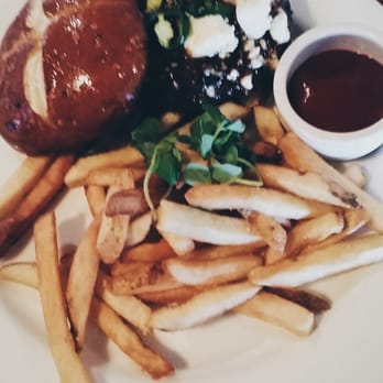 Waterman Grille - Burger Night! Pan seared Jalapeño, Bri cheese, BBQ glaze on a salted Pretzel roll. - New American Near Me - Providence, Rhode Island Waterman Grille - Burger Night! Pan seared Jalapeño, Bri cheese, BBQ glaze on a salted Pretzel roll. - New American Near Me - Providence, Rhode Island