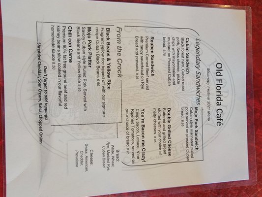 Menu photo 5 Old Florida Cafe Micanopy, FL Menu photo 5 Old Florida Cafe Micanopy, FL