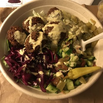 Holy Pita - Falafel Salad with Extra Harif Sauce - Middle Eastern Near Me - Brooklyn, New York Holy Pita - Falafel Salad with Extra Harif Sauce - Middle Eastern Near Me - Brooklyn, New York
