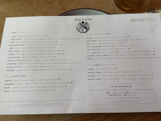 Menu photo 3 Eos & Nyx San Jose, CA