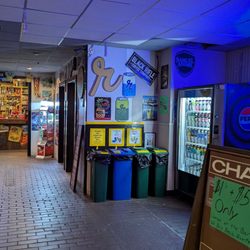 Dorky's Bar Arcade - Bar at the back, vending machines and a change machine