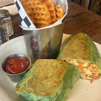 Harlee’s Tap and Grille - Buffalo Chicken Wrap with Waffle Fries - American Near Me - New Providence, New Jersey Harlee’s Tap and Grille - Buffalo Chicken Wrap with Waffle Fries - American Near Me - New Providence, New Jersey